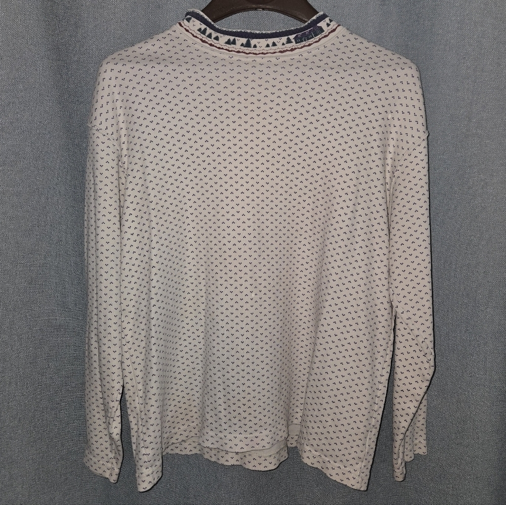 Vintage 1980s Northern Reflections Cream Patterned Mock Turtleneck